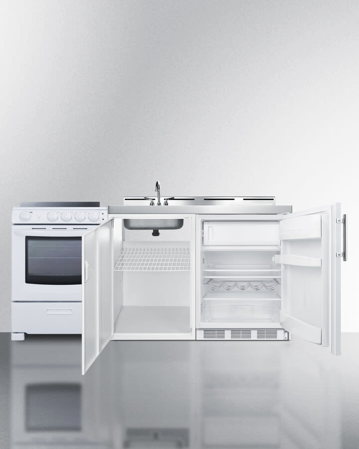 Summit ACK72ELSTW 72 Inch All-In-One Kitchenette with