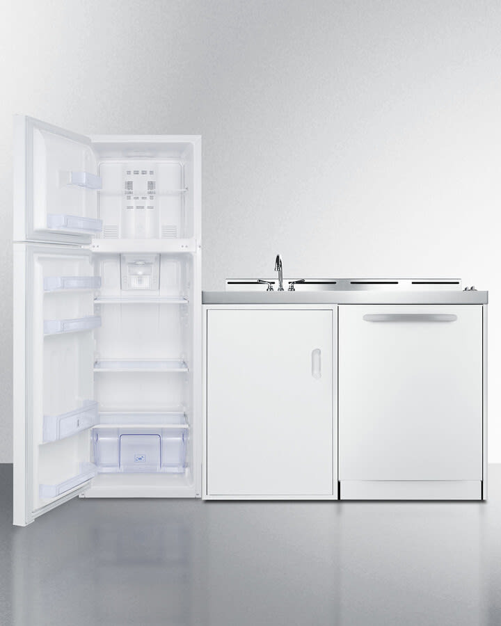 Summit ACKDW72 72 Inch All-In-One Kitchenette with Top-Freezer