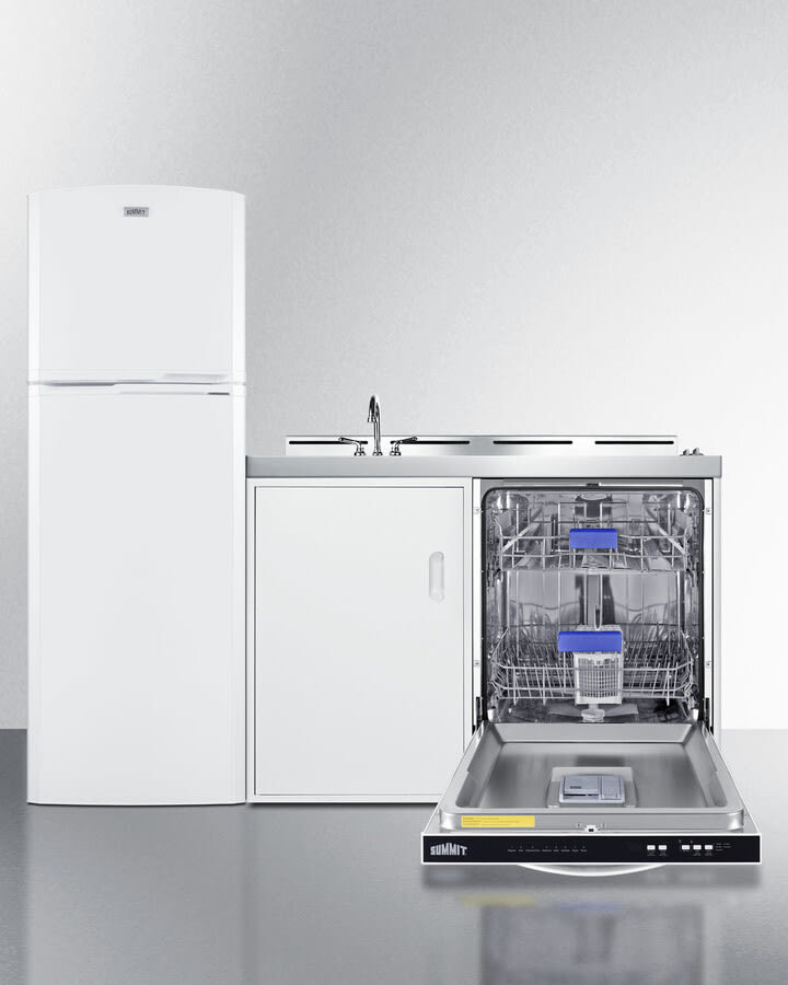 Summit ACKDW72 72 Inch All-In-One Kitchenette with Top-Freezer
