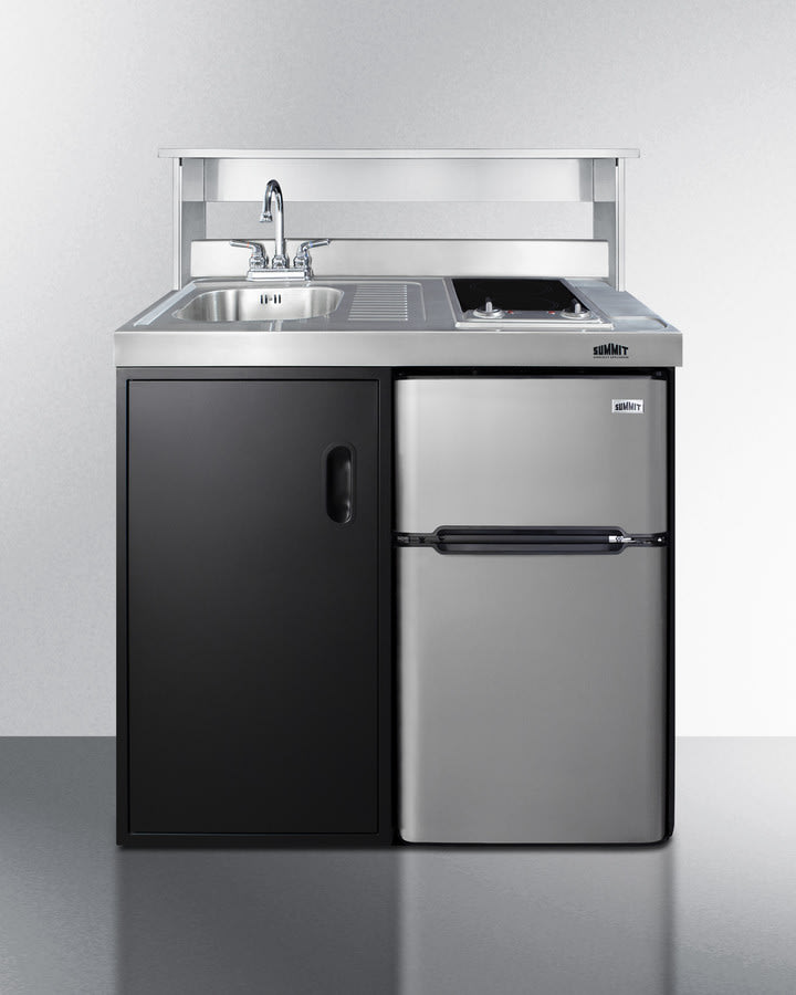 Summit C39ELGLASSBK 39 Inch Combination Kitchen with 3.2 Cu. Ft
