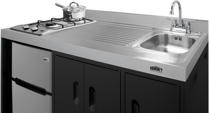 kitchen  Summit CK54SINKL 54 Inch All-In-One Kitchenette with 2-Door