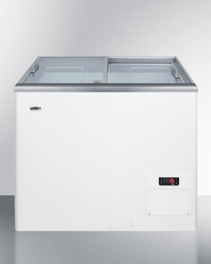 Summit NOVA22 30 Inch Commercial Ice Cream Freezer with 7.2 Cu. Ft. Capacity Digital Thermostat Steel Interior Sliding Tempered Glass Lids Removable Lock and UL S Listed to NSF 7 Standards