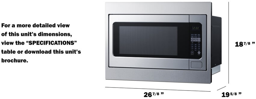 Summit SMBI27TK27 2.2 Cu. Ft. Built-In Microwave Oven with 1,200