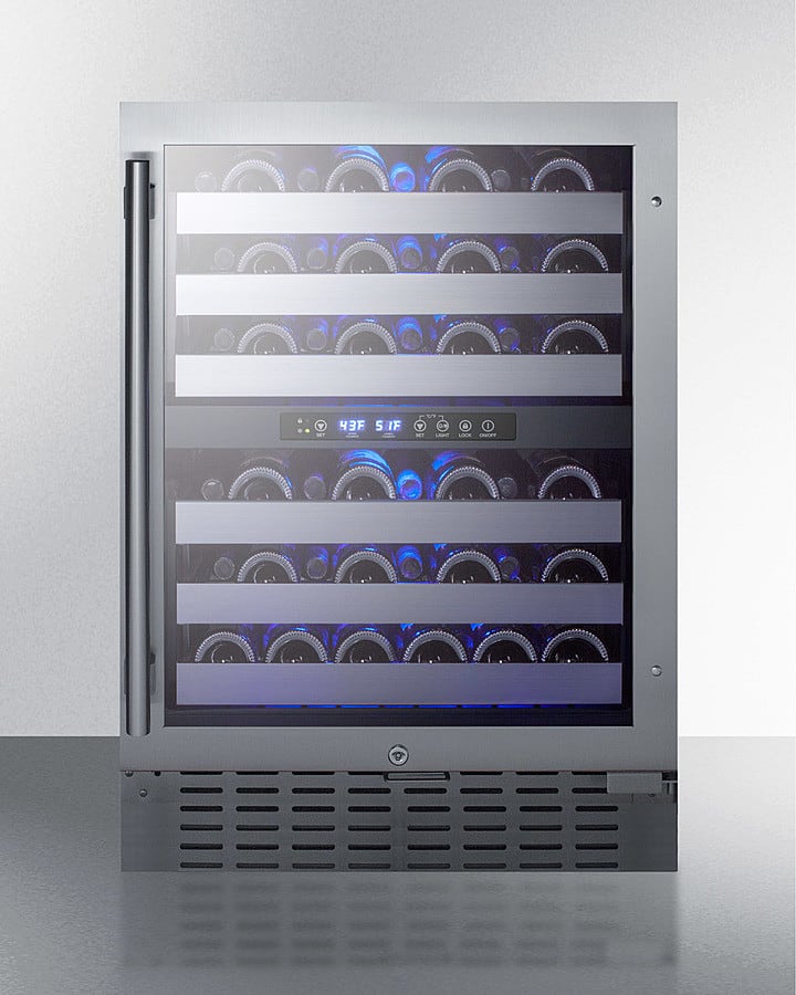Summit SWC532BLBIST 24 Inch Built-In Dual Zone Wine Cellar with 46