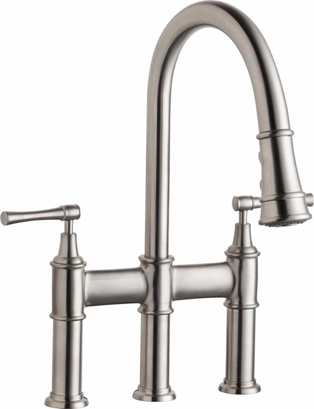 Elkay LKEC2037LS Double Lever Pull-Down Kitchen Faucet with 9 1/4