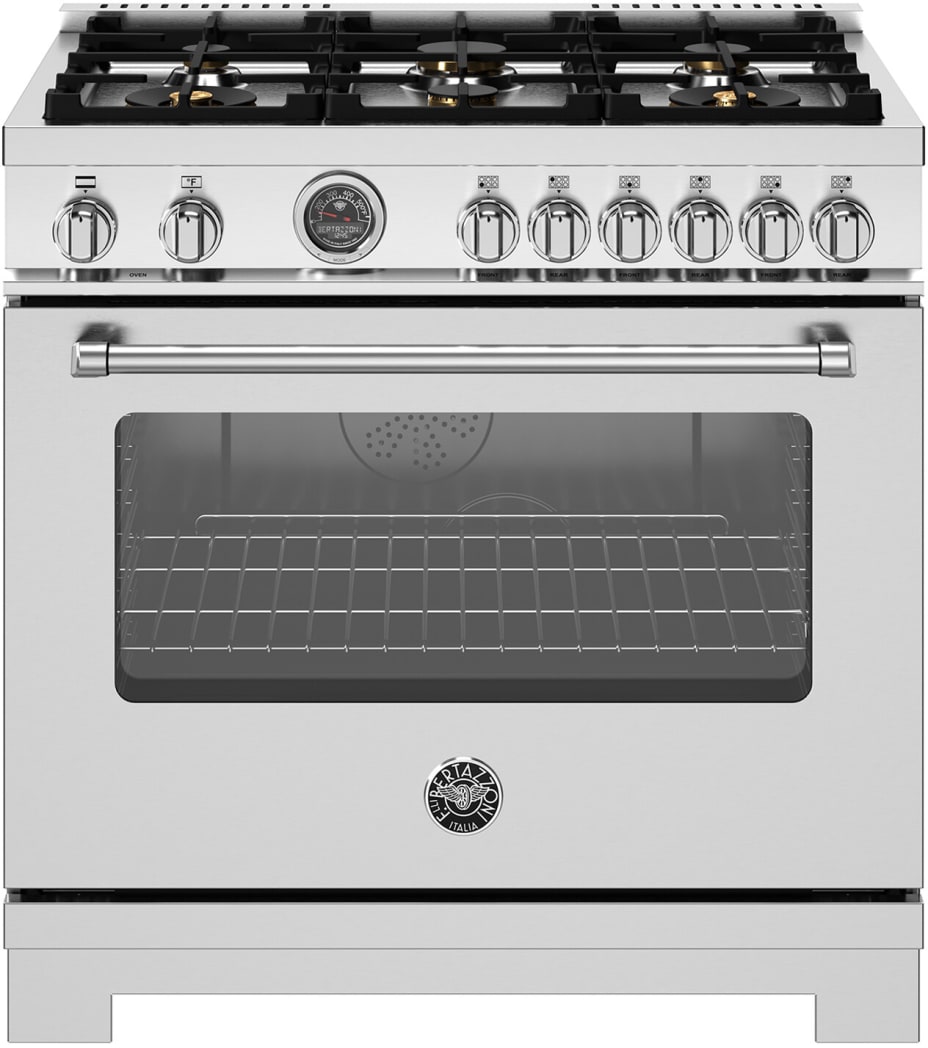 Gハジページ Bertazzoni MAS366BCFEPXTLP 36 Inch Freestanding Dual Fuel Range