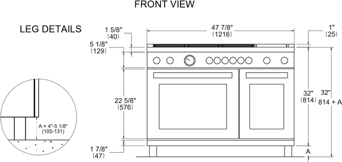 Bertazzoni MAS486GDFMXV 48 Inch Freestanding Counter Depth Dual