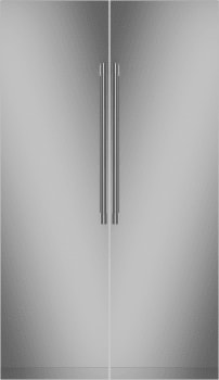 Monogram MOREFR100 Column Refrigerator Freezer Set with 24 Inch Refrigerator and 24 Inch Freezer Panel Ready