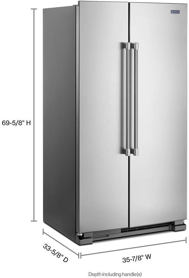 Maytag MSS25N4MKZ 36 Inch Freestanding Side by Side Refrigerator