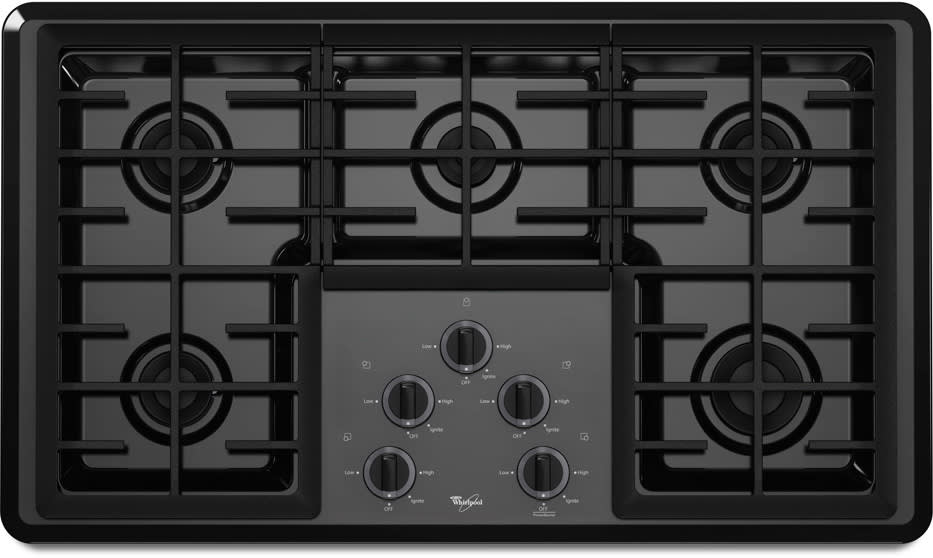 Whirlpool W5CG3625XB 36 Inch Gas Cooktop with 5 Sealed Burners