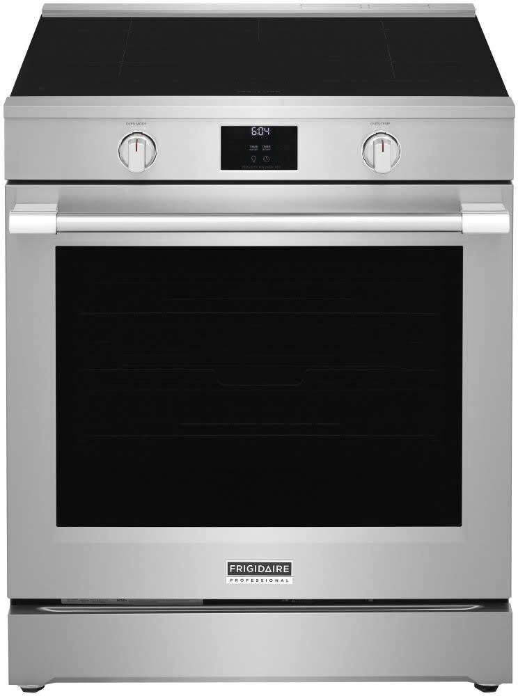 Frigidaire PCFI3080AF 30 Inch Slide In Induction Range with 5 Elements 6.2 cu. ft. Total Convection Oven Bridge Element Storage Drawer No Preheat Air Fry Self Steam Clean ADA Compliant and Star K