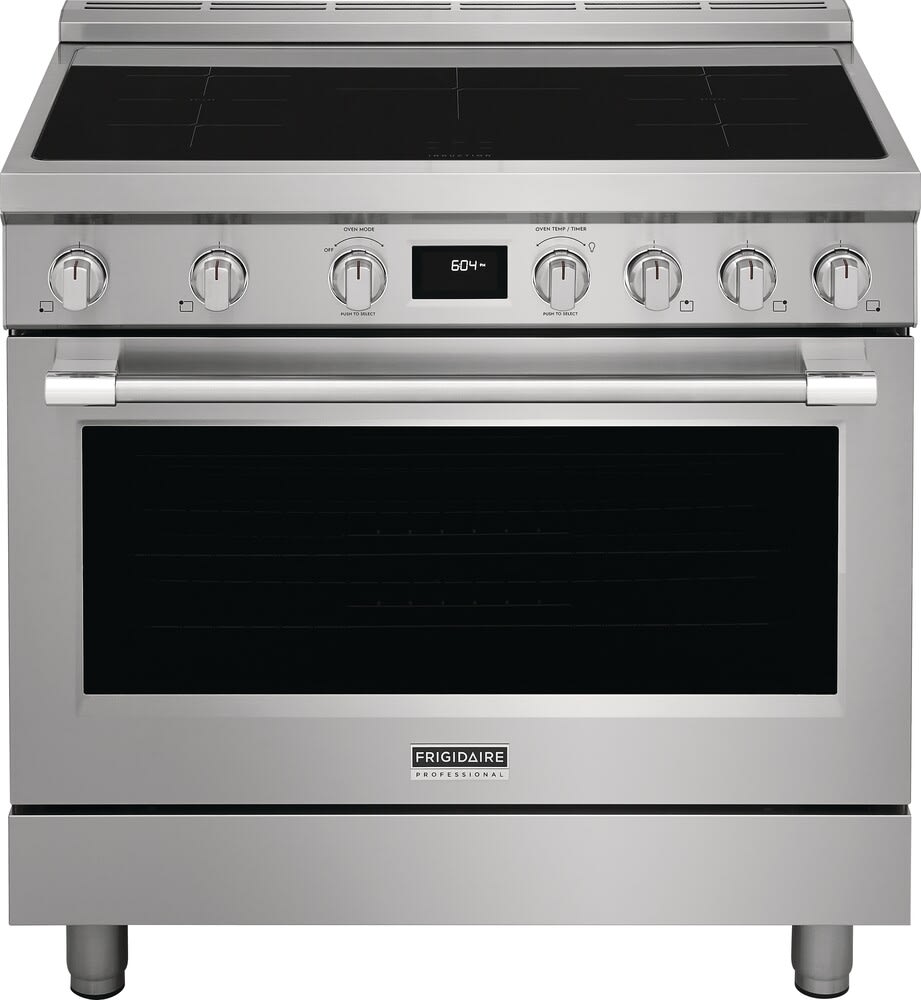 Frigidaire PCFI3670AF 36 Inch Freestanding Induction Range with 5 Smoothtop Elements 4.4 cu. ft. Convection Oven Bridge Elements Steam Clean Glide Rack Star K and ADA Compliant