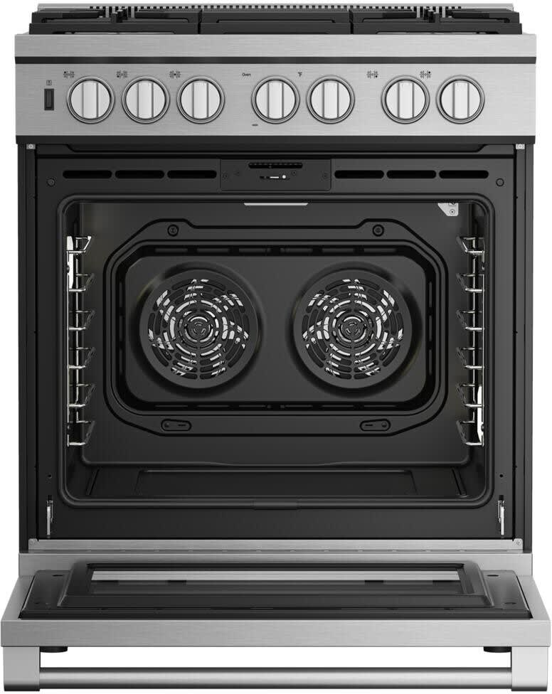 Beko PRDF34552SS 30 Inch Freestanding Pro Style Dual Fuel Range with 5 Sealed Burners 5.7 cu. ft. Capacity Continuous Grates AirFry Twin Turbo Convection Preheat Time Self Clean Sabbath Mode Auto Reig...