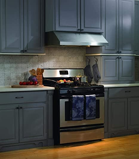 Vent A Hood PRH9230SS Under Cabinet Range Hood with Constant Speed Magic Lung Blower System LED Lighting Filterless Design Centrifugal Filtration