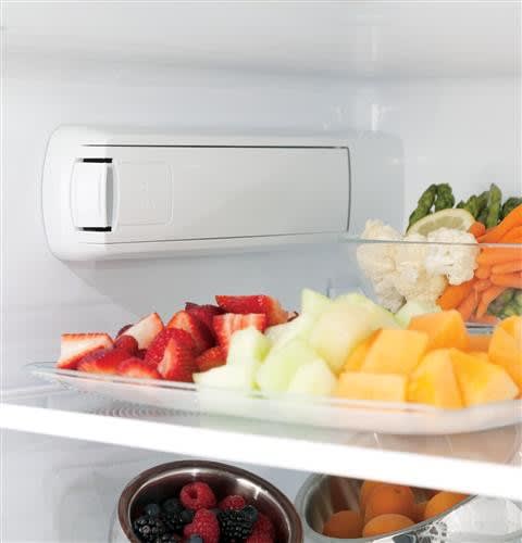 GE PYE22KYNFS 36 Inch Counter Depth French Door Refrigerator with 22.1 Cu. Ft. Capacity TwinChill Turbo Cool Temperature Controlled Drawer AutoFill Dispenser Ice Maker Advanced Filtration Enhanced Sha...