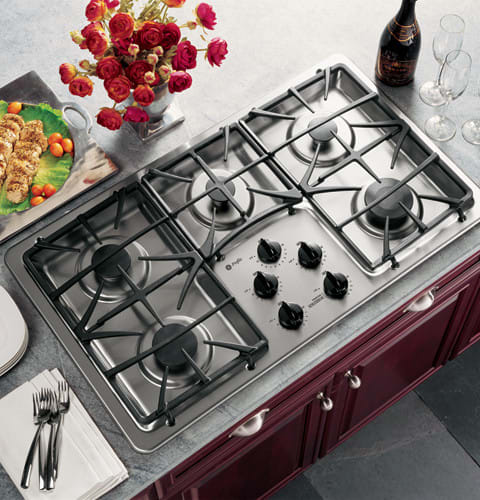 GE Profile JGP963SEKSS 36 Inch Gas Cooktop with 5 Sealed Burners