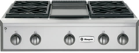 Monogram ZGU364NDPSS 36 Inch Pro-Style Gas Rangetop with 4 Sealed