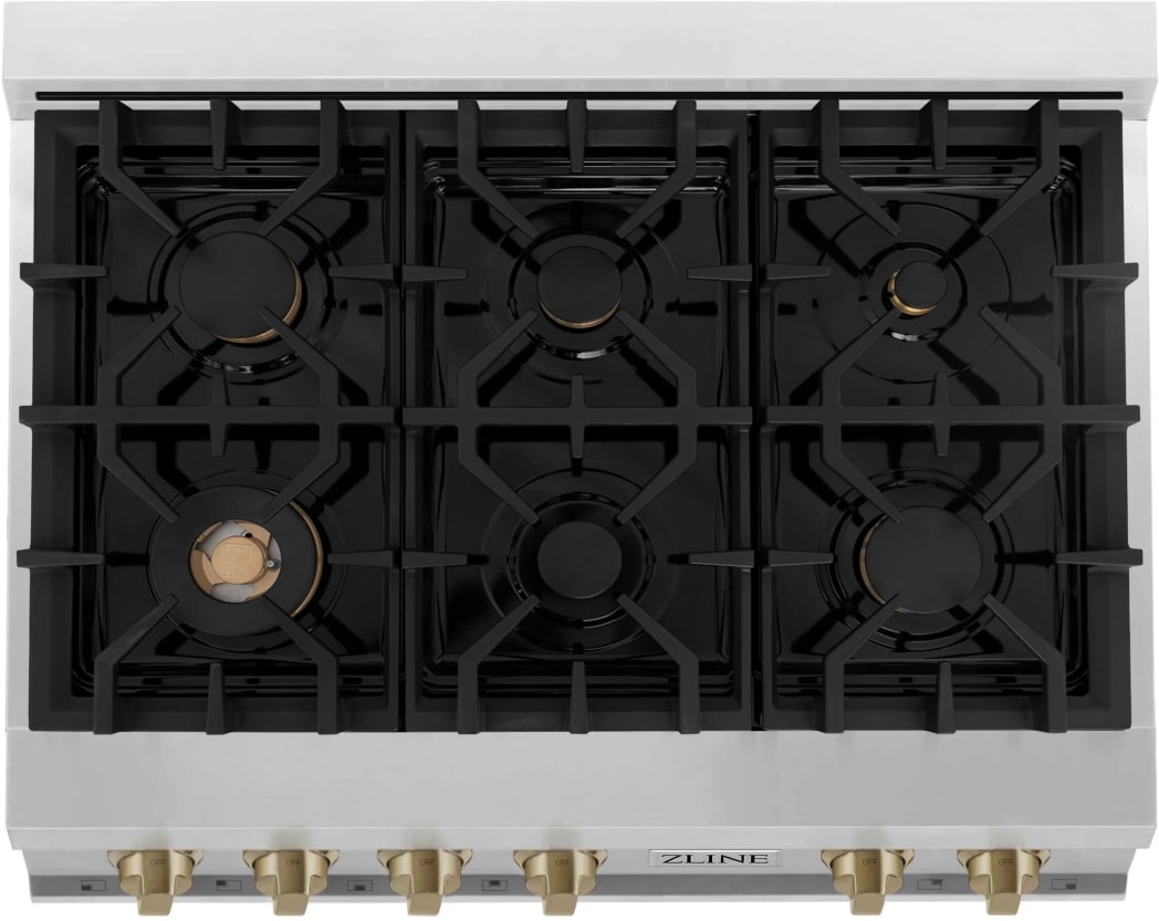 ZLINE RTZ36CB 36 Inch Gas Rangetop with 6 Sealed Brass Burners
