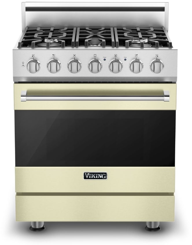Viking RVGR33025BVC 30 Inch Freestanding Gas Range with 5 Sealed Burners 4 Cu. Ft. Capacity Continuous Grates Self Clean ProFlow Convection Baffle SureSpark Ignition System TruGlide Oven Racks and Sta...