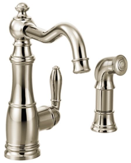 Moen S72101NL Single Handle Cast Spout Kitchen Faucet with Side