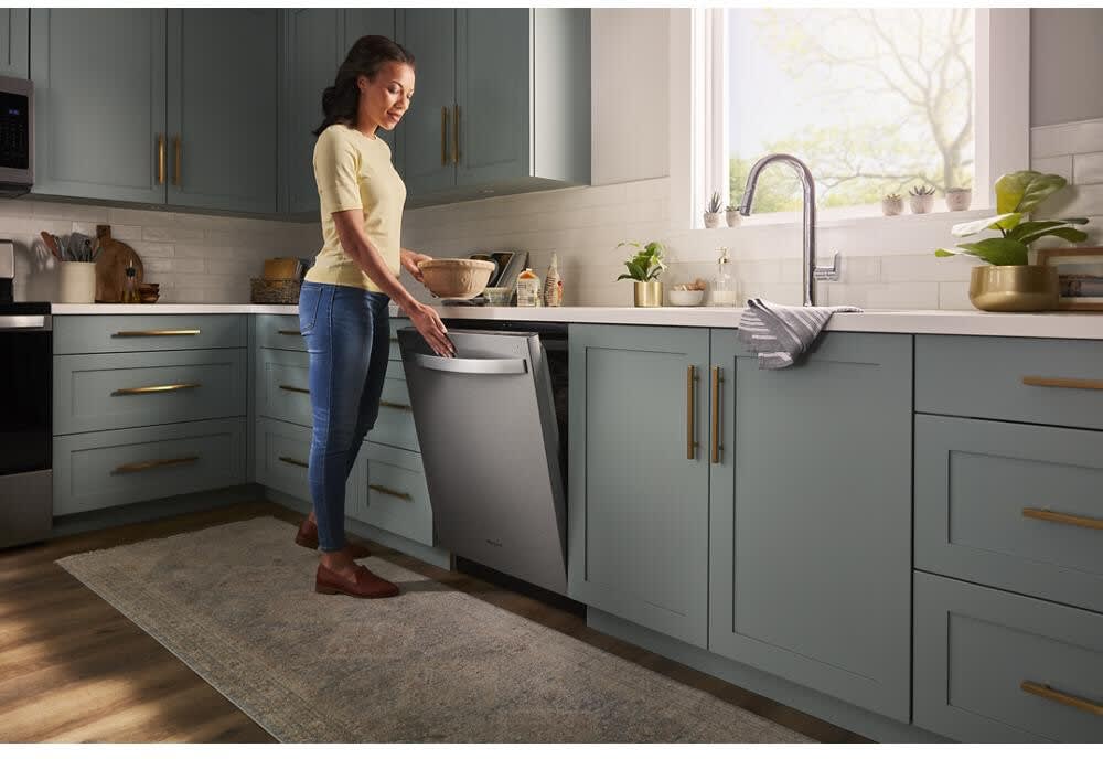 Whirlpool WDT730HAMZ 24 Inch Fully Integrated Dishwasher with 14 Place Settings 51 dBA 5 Wash Cycles 3rd Utensil Rack Fan Dry Boost Cycle Sani Rinse Quick Wash Hybrid Tub and Star K