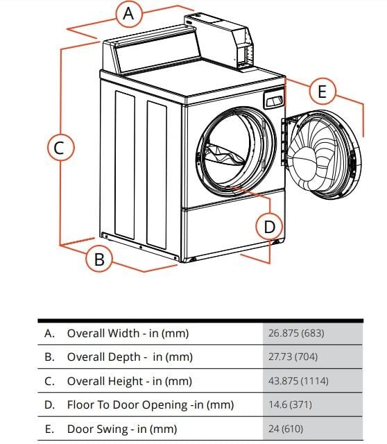 Commercial washer and dryer dimensions cheap