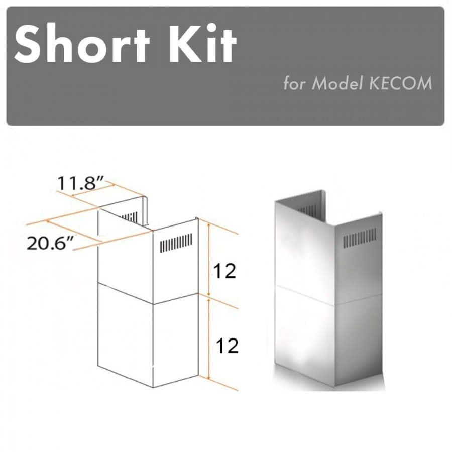 ZLINE SKKEKECOM30 2 Pcs. 12 In. Short Chimney Pieces for 7 Ft. to