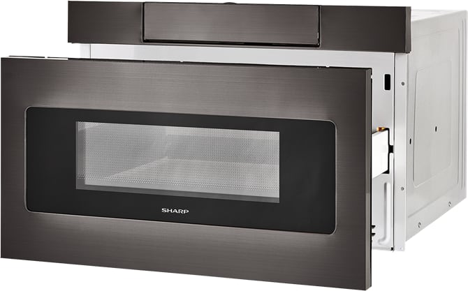 Sharp SMD2470AH 24 Inch Microwave Drawer with Easy Touch Hidden Control Panel Sensor Cook Design Flexibility Timer 1 000 Watts 1.2 cu. ft. Capacity Reheat and Keep Warm Black Stainless Steel
