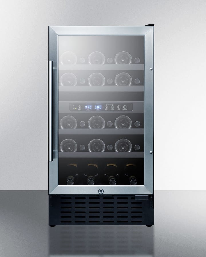 Summit SWC182Z 18 Inch Undercounter Dual-Zone Wine Cellar with 28