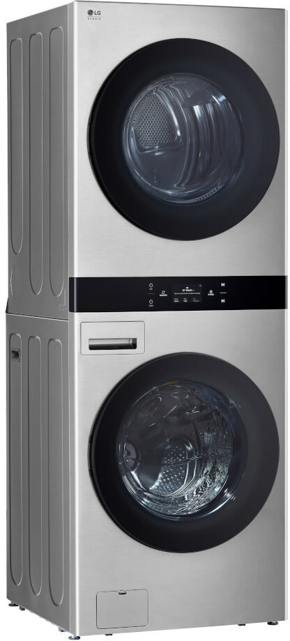LG SWWE50N3 27 Inch Smart Electric WashTower with 5.0 cu.ft. Washer 7.4 cu.ft. Dryer AI Sensor Dry TurboSteam Allergiene Cycle Soil Sensor TurboWash 360 ezDispense and Energy Star Qualified