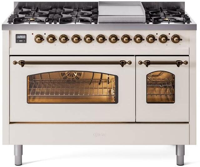Ilve UP48FNMPAWB 48 Inch Freestanding Dual Fuel Range with 8