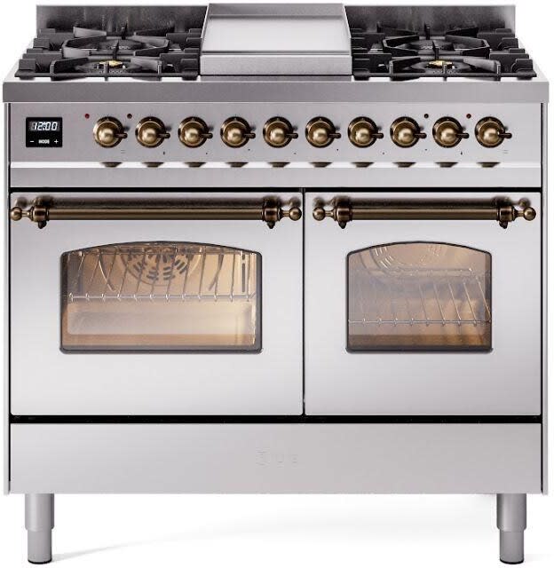 Ilve UPD40FNMPSSB 40 Inch Freestanding Dual Fuel Range with