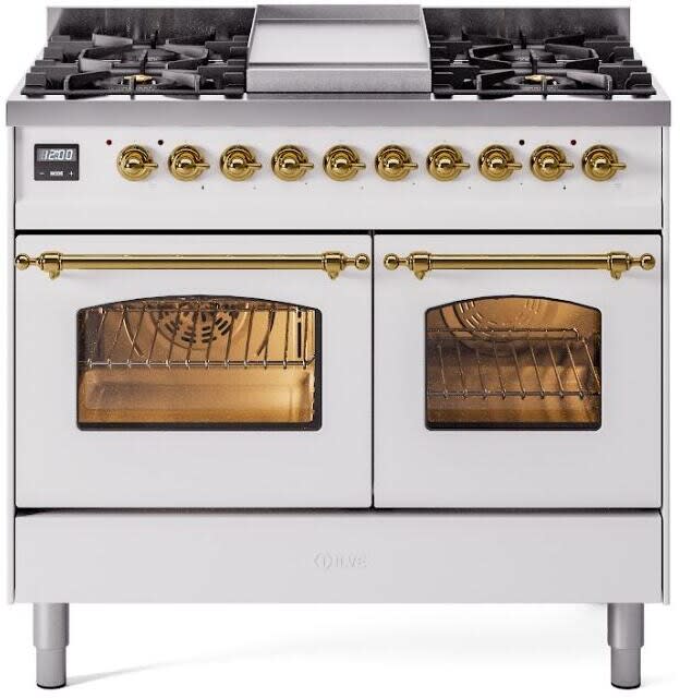 イヴァン Ilve UPD40FNMPWHG 40 Inch Freestanding Dual Fuel Range with 6