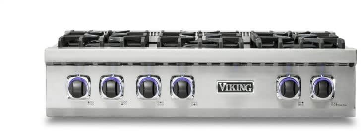 Viking VRT7366BSSLP 36 Inch Gas Rangetop with 6 Viking Elevation