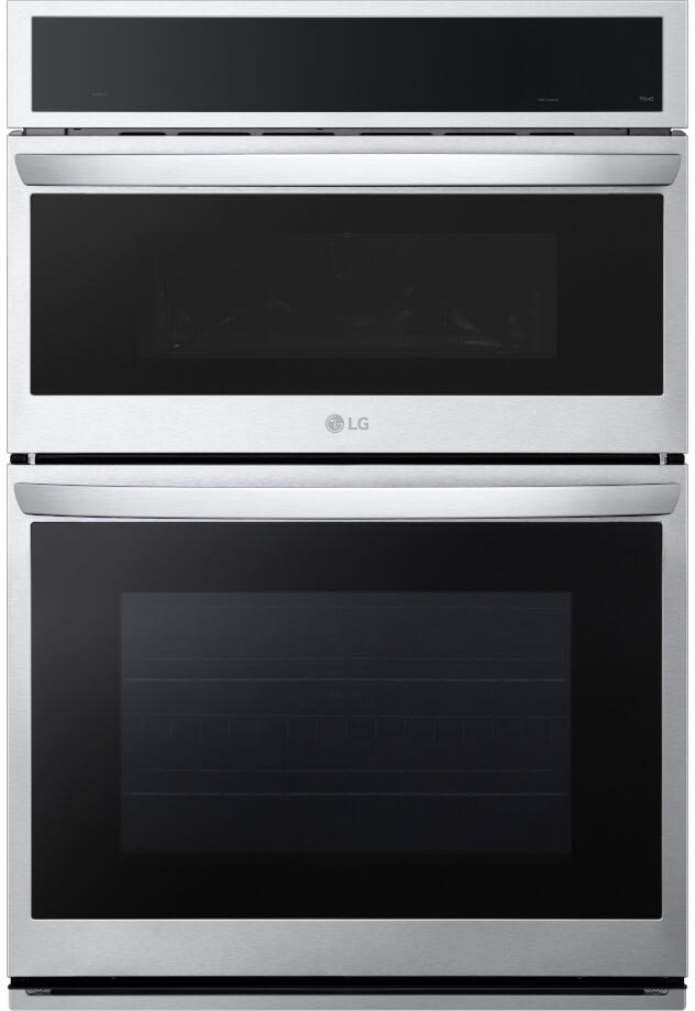 LG WCEP6427F 30 Inch Built In Smart Combination Wall Oven with 6.4 cu. ft. Total Capacity True Convection Oven Air Fry Steam Sous Vide ThinQ Technology Wi Fi Enabled InstaView Window Backlit SmoothTou...