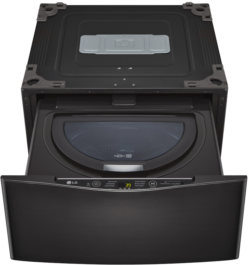 LG WD200CB 29 Inch Sidekick Pedestal Washer with 1.0 cu. ft. Capacity 6 Wash Cycles 3 Wash Options Smart Diagnosis NeveRust Stainless Steel Drum TwinWash Compatible 3 Motion Technology and Child Lock ...