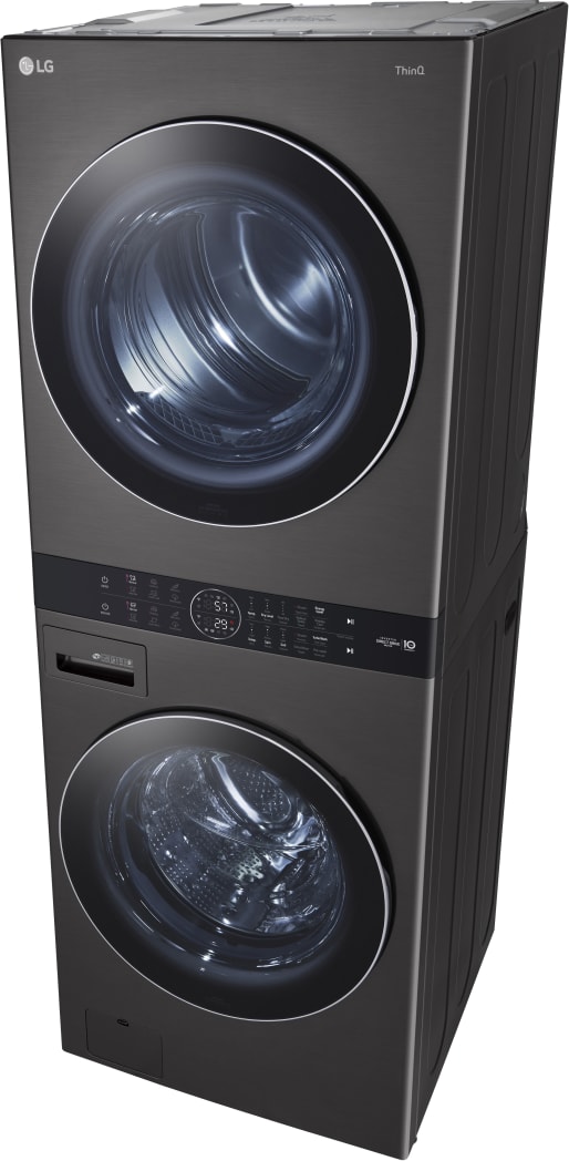 LG WKEX200HBA 27 Inch Smart Electric WashTower with 4.5 cu. ft. Washer Capacity 7.4 cu. ft. Dryer Capacity TurboWash 360 Technology Allergiene Wash Cycle LG ThinQ Technology AI Fabric Sensor and ENERG...