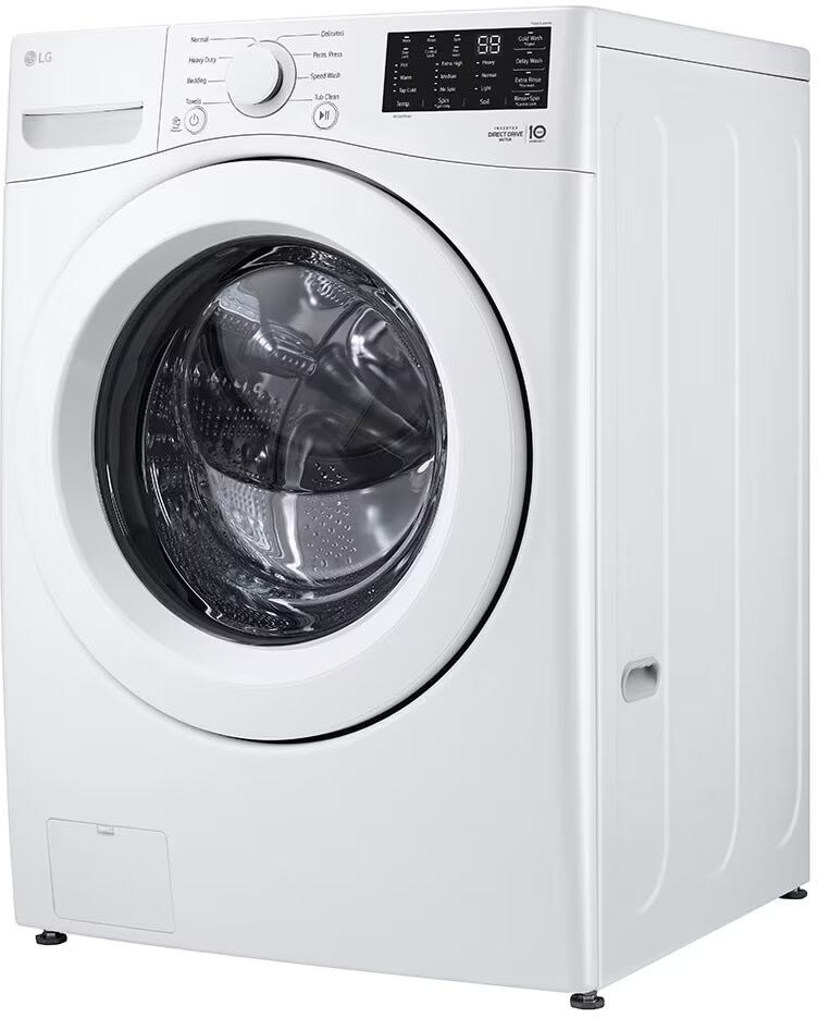 LG WM3470CW 27 Inch Front Load Washer with 5.0 Cu. Ft. Capacity 8 Wash Programs 1 300 RPM SpeedWash Cycle SmartDiagnosis Rinse Spin Control