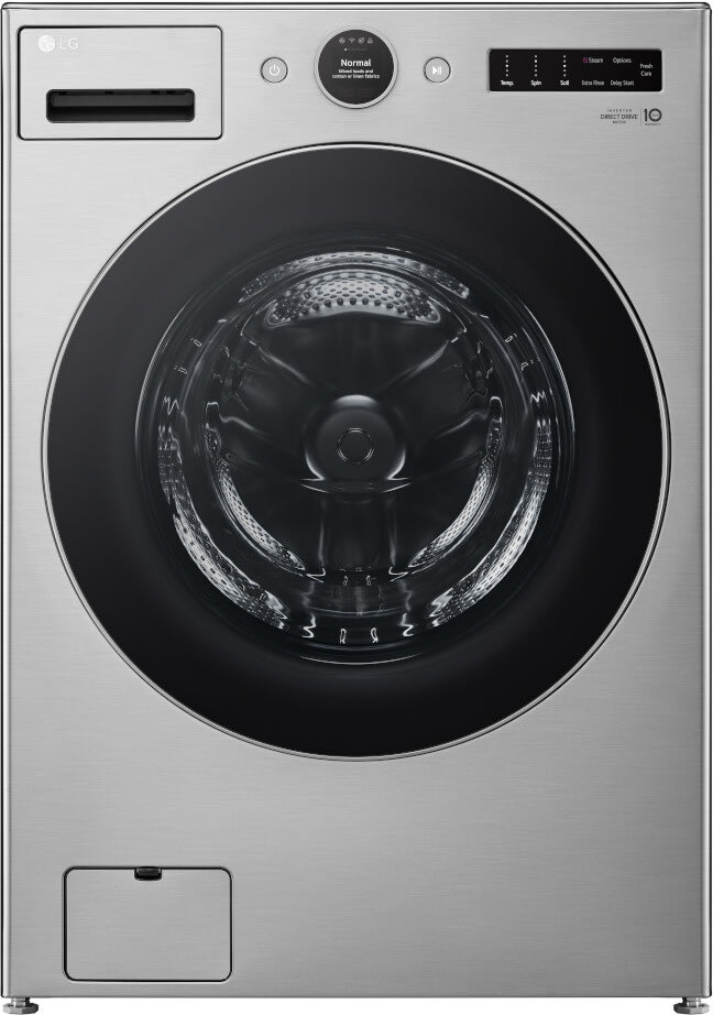 LG WM5500HVA 27 Inch Smart Front Load Washer with 4.5 cu. ft. Capacity Digital Dial Control LCD Display AI DD Allergiene Cycle LG ThinQ NeveRust Drum and ENERGY STAR Certified Graphite Steel