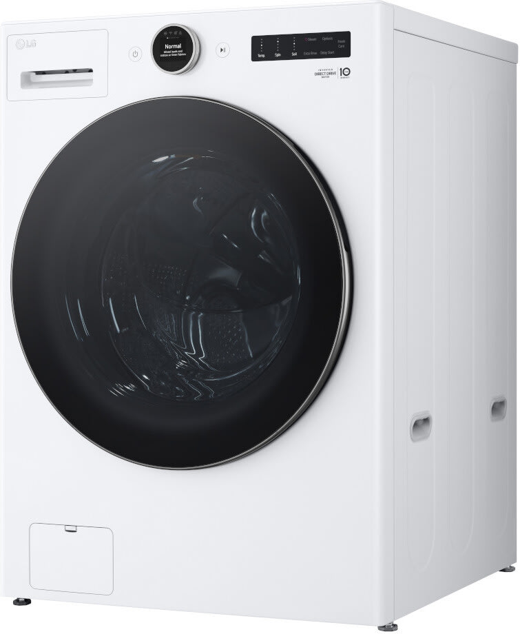 LG LGWADRGW5500 Side by Side Washer Dryer Set with Front Load Washer and Gas Dryer in White