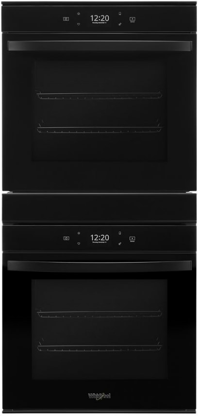 Whirlpool WOD52ES4MB 24 Inch Double Smart Electric Wall Oven with 5.8 cu. ft. Total Capacity True Convection Self Clean Frozen Bake Assisted Cooking WiFi and Scan to Connect Technology Black