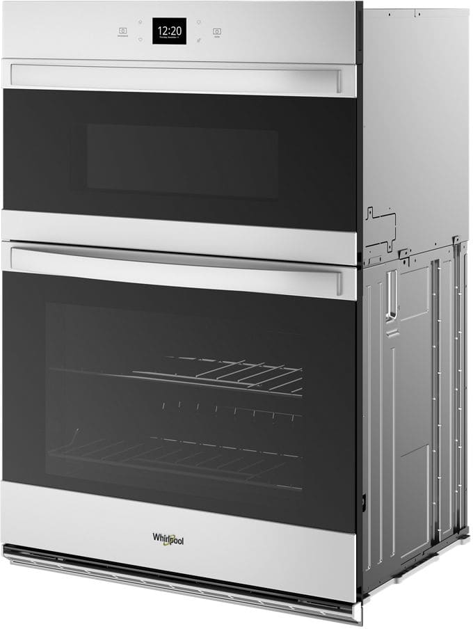 Whirlpool WOEC5027LW 27 Inch Combination Smart Wall Oven with 4.3 cu. ft. Fan Convection Oven Steam Clean Air Fry Frozen Bake 1.4 cu. ft.