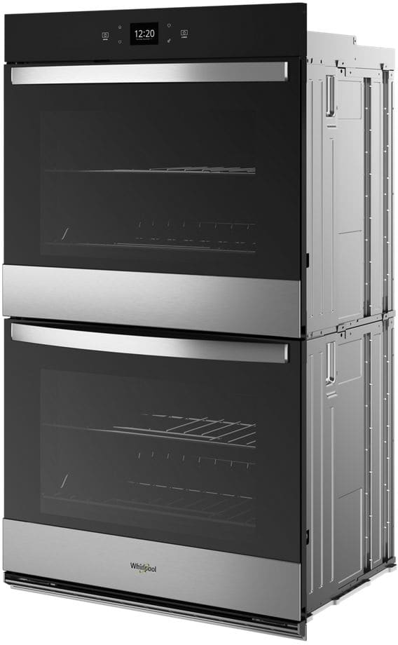 Whirlpool WOED5027LZ 27 Inch Double Electric Smart Wall Oven with 8.6 cu. ft. Convection Ovens Steam Clean Air Fry Frozen Bake Rapid Preheat