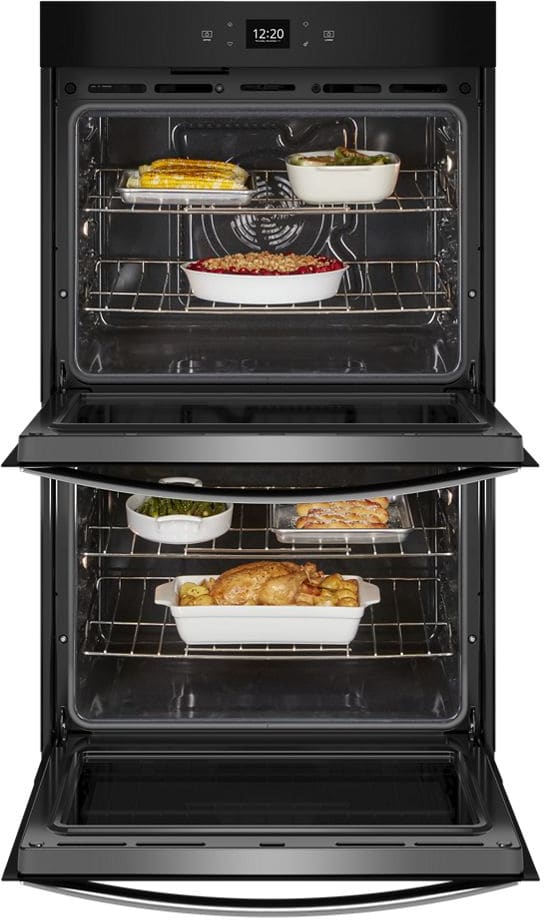 Whirlpool WOED5030LZ 30 Inch Double Electric Smart Wall Oven with 10.0 cu. ft. Fan Convection Ovens Steam Clean Air Fry Frozen Bake Rapid
