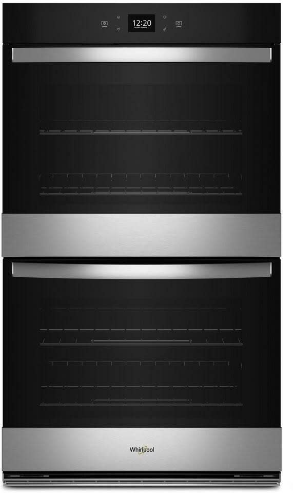 Whirlpool WOED5030LZ 30 Inch Double Electric Smart Wall Oven with 10.0 cu. ft. Fan Convection Ovens Steam Clean Air Fry Frozen Bake Rapid