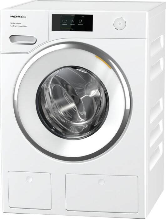 Miele MIWADREW19 Stacked Washer Dryer Set with Front Load Washer and Electric Dryer in White