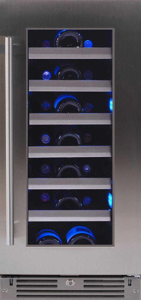 XO XOU15WGSR 15 Inch Wine Cooler with 34 Bottle Capacity, Door