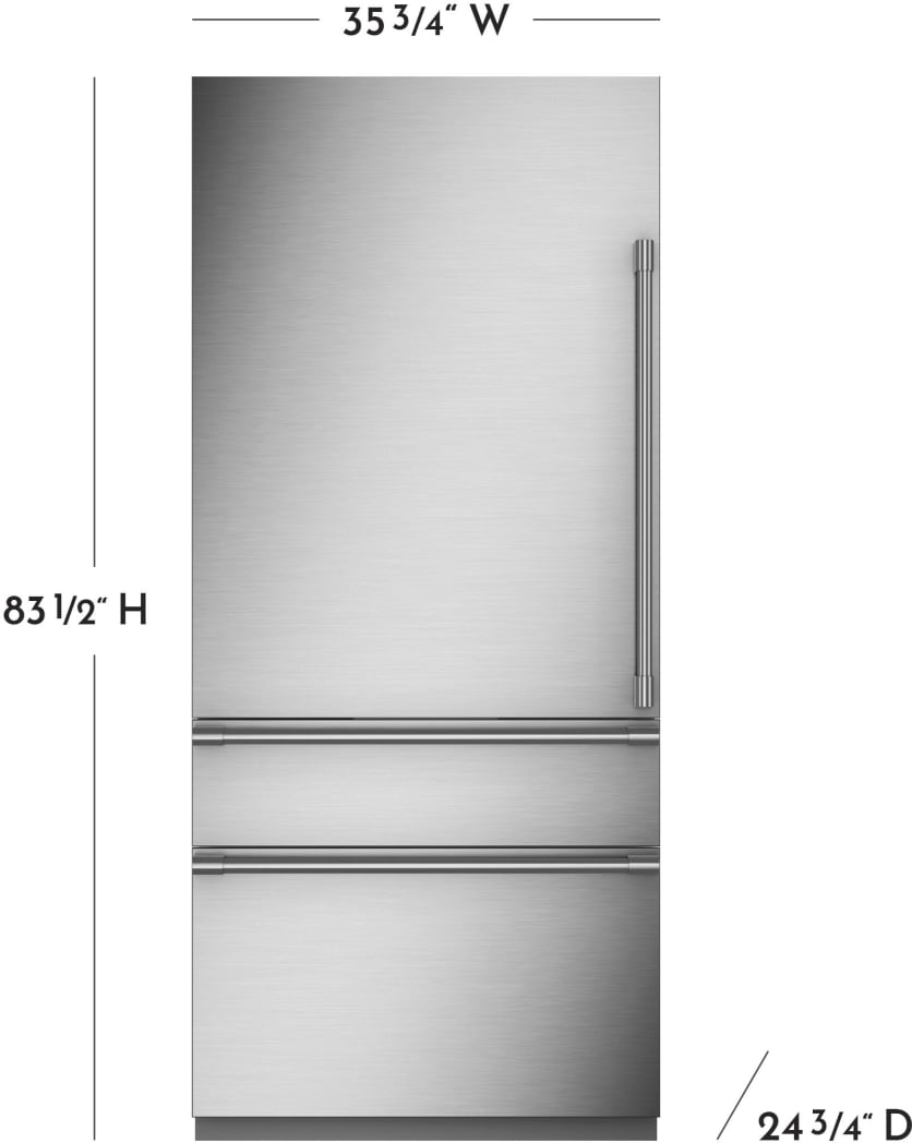 Monogram ZIC363NBVLH 36 Inch Panel Ready Built-In Bottom Freezer