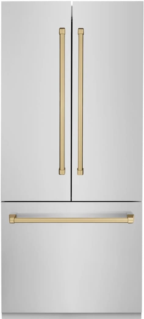 ZLINE RBIVZ30436CB 36 Inch Built-In French Door Refrigerator with