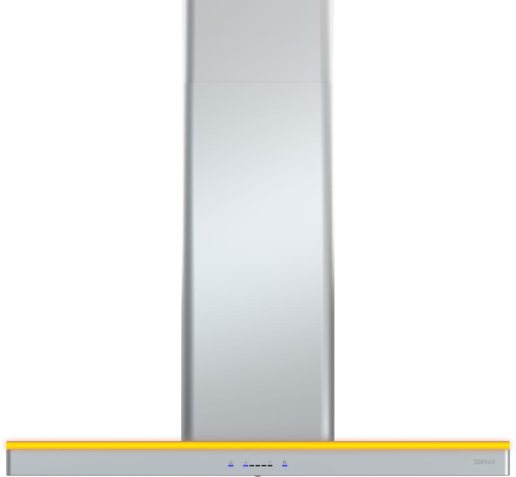 Zephyr ZLUM90CS Luce Wall Mount Range Hood with 5-Speed 600 CFM Blower,  ICON Touch™ Controls, LumiLight LED Lighting, Aluminum Mesh Filters,  Airflow Control Technology™, LED Accent Light, Auto Delay-Off, and Optional  Ductless